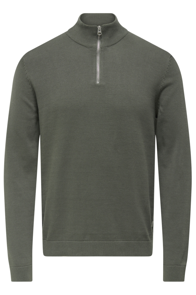 ONSALEX REG 12 HALF ZIP KNIT 22022523 CASTOR GRAY